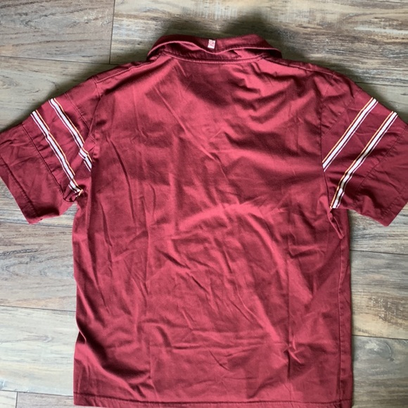 Men’s Burgundy Striped Polo - Picture 4 of 4